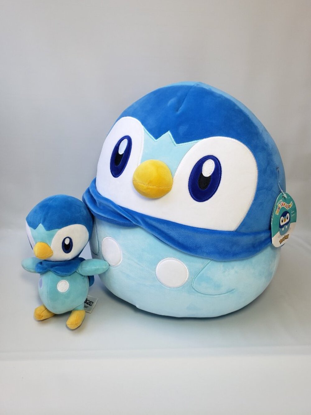 Lot of 2 Pokemon Piplup Plush 14" Squishmallows Jazwares and 8" Nintendo Penguin